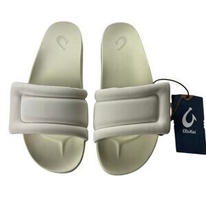 Olukai Women's Sunbeam White Slide Sandals - Size 9